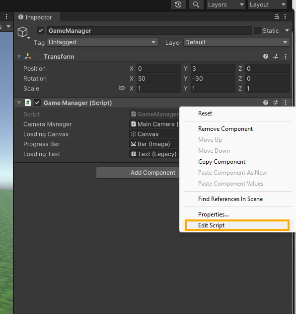 Edit Game Manager